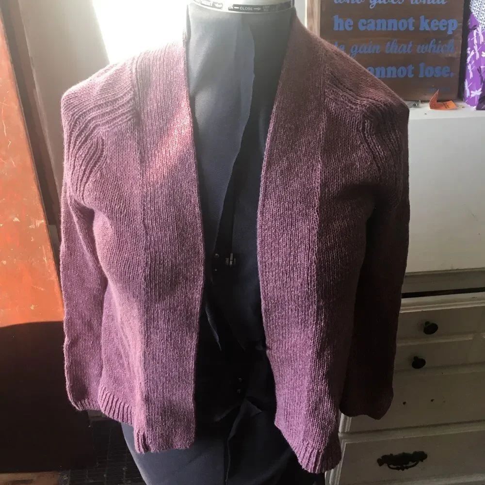 Loft Rose colored cotton blend lightweight feminine cardigan